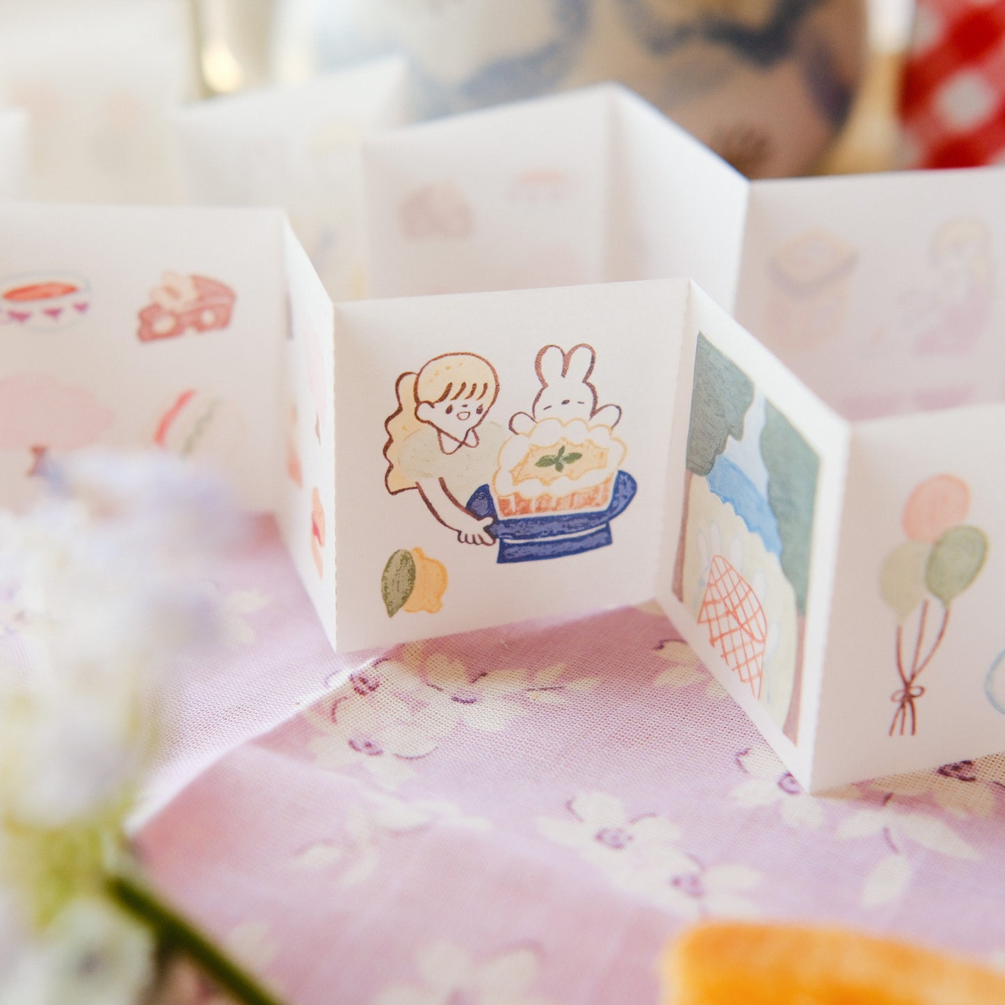 Teayou Kiss-cut Washi Tape Mini Booklet - Seasonal Tea Party Vol.1