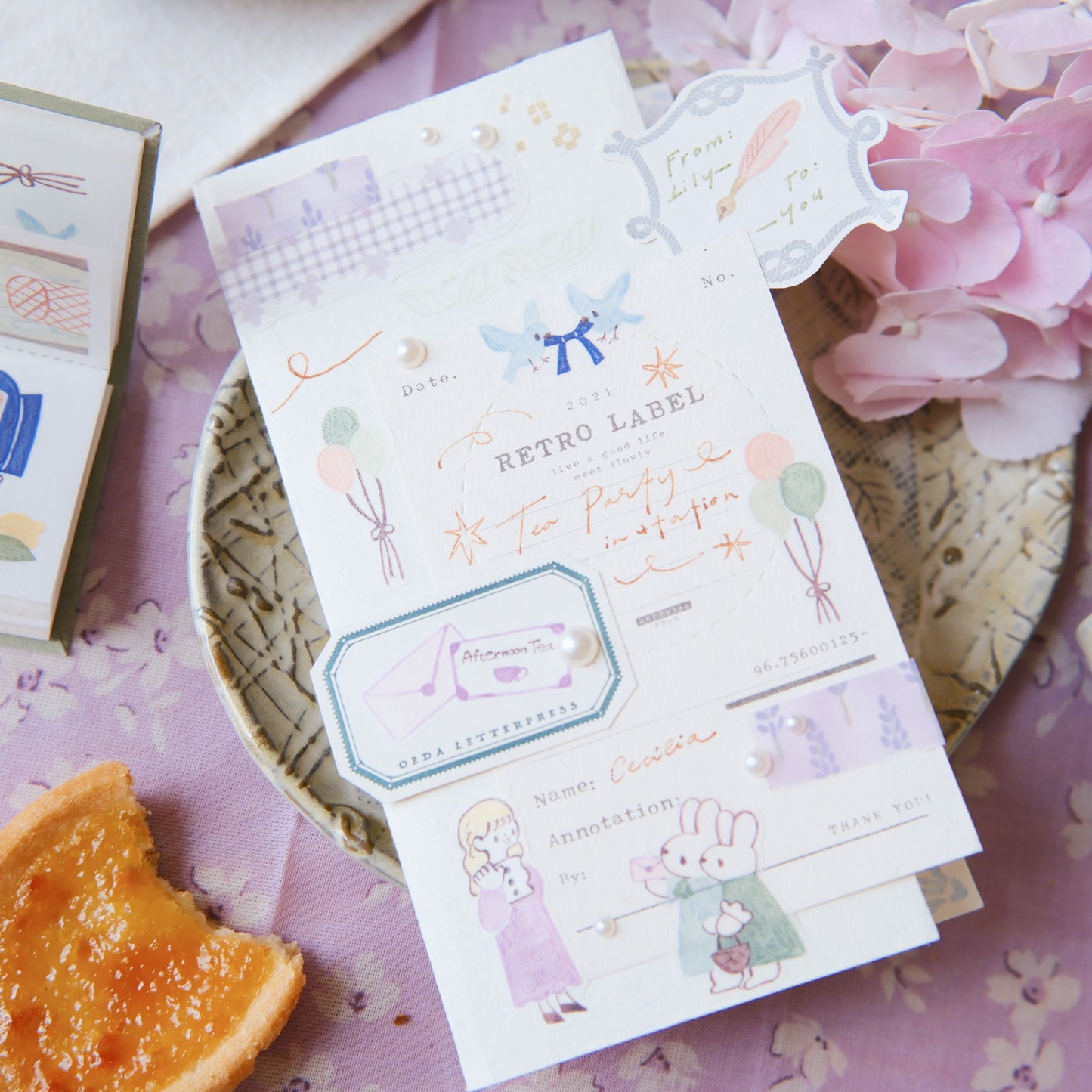 Teayou Kiss-cut Washi Tape Mini Booklet - Seasonal Tea Party Vol.1