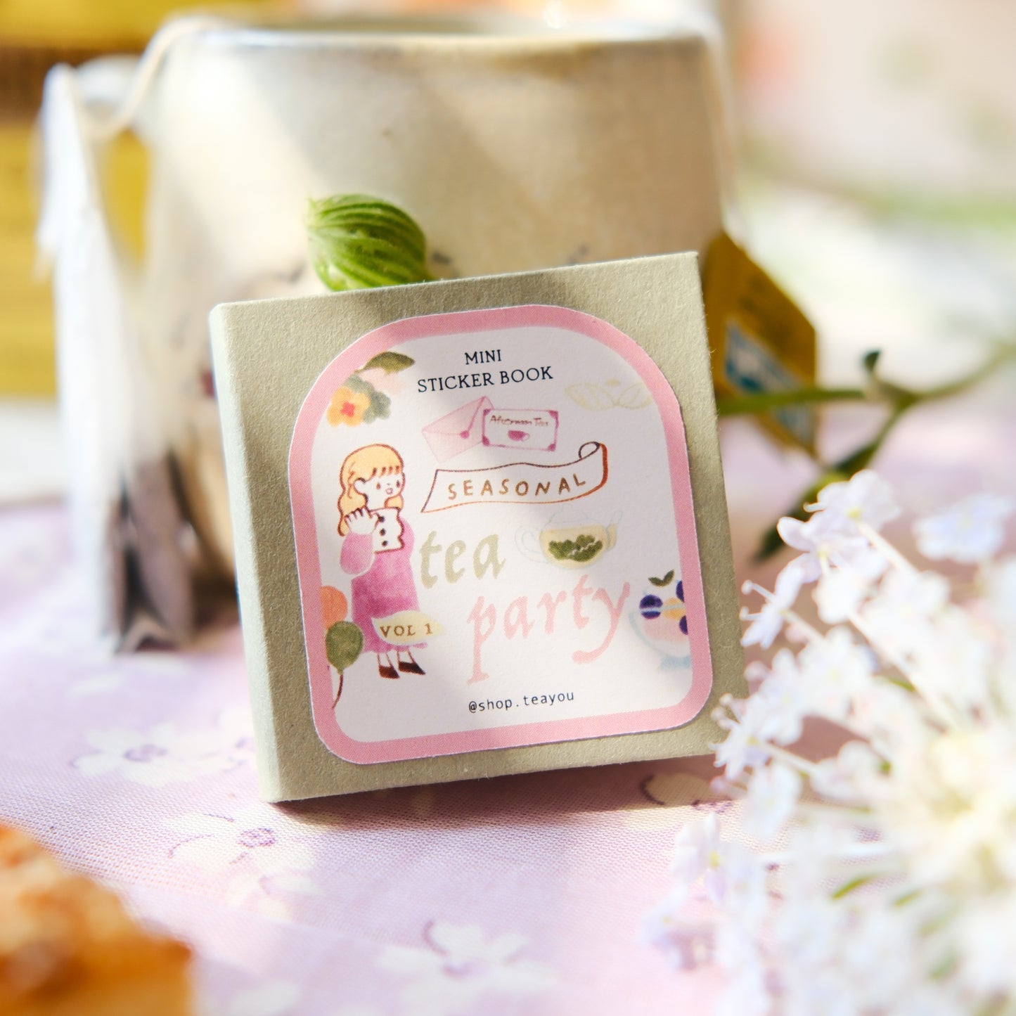 Teayou Kiss-cut Washi Tape Mini Booklet - Seasonal Tea Party Vol.1