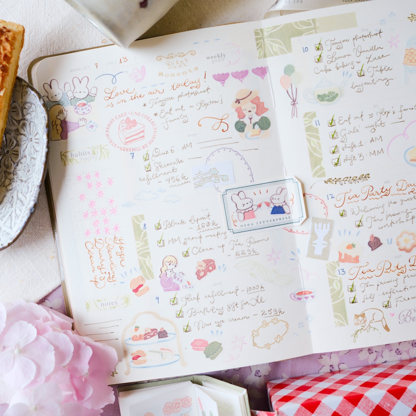 Teayou Kiss-cut Washi Tape Mini Booklet - Seasonal Tea Party Vol.1