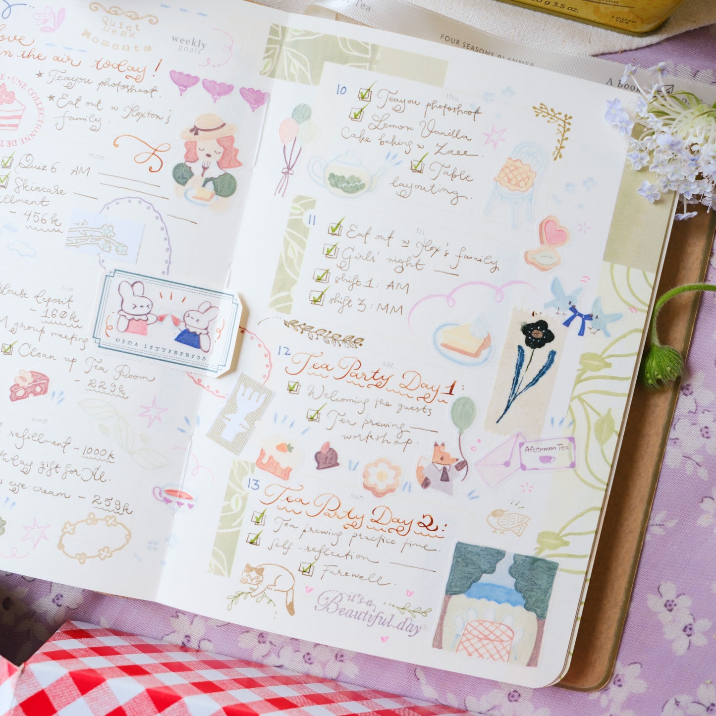 Teayou Kiss-cut Washi Tape Mini Booklet - Seasonal Tea Party Vol.1