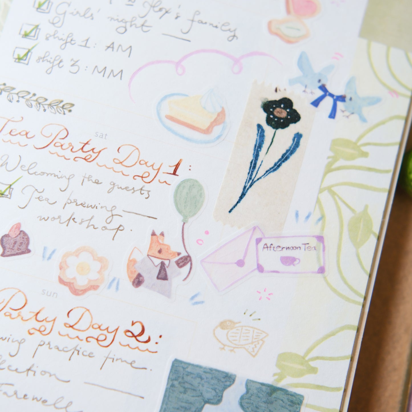 Teayou Kiss-cut Washi Tape Mini Booklet - Seasonal Tea Party Vol.1
