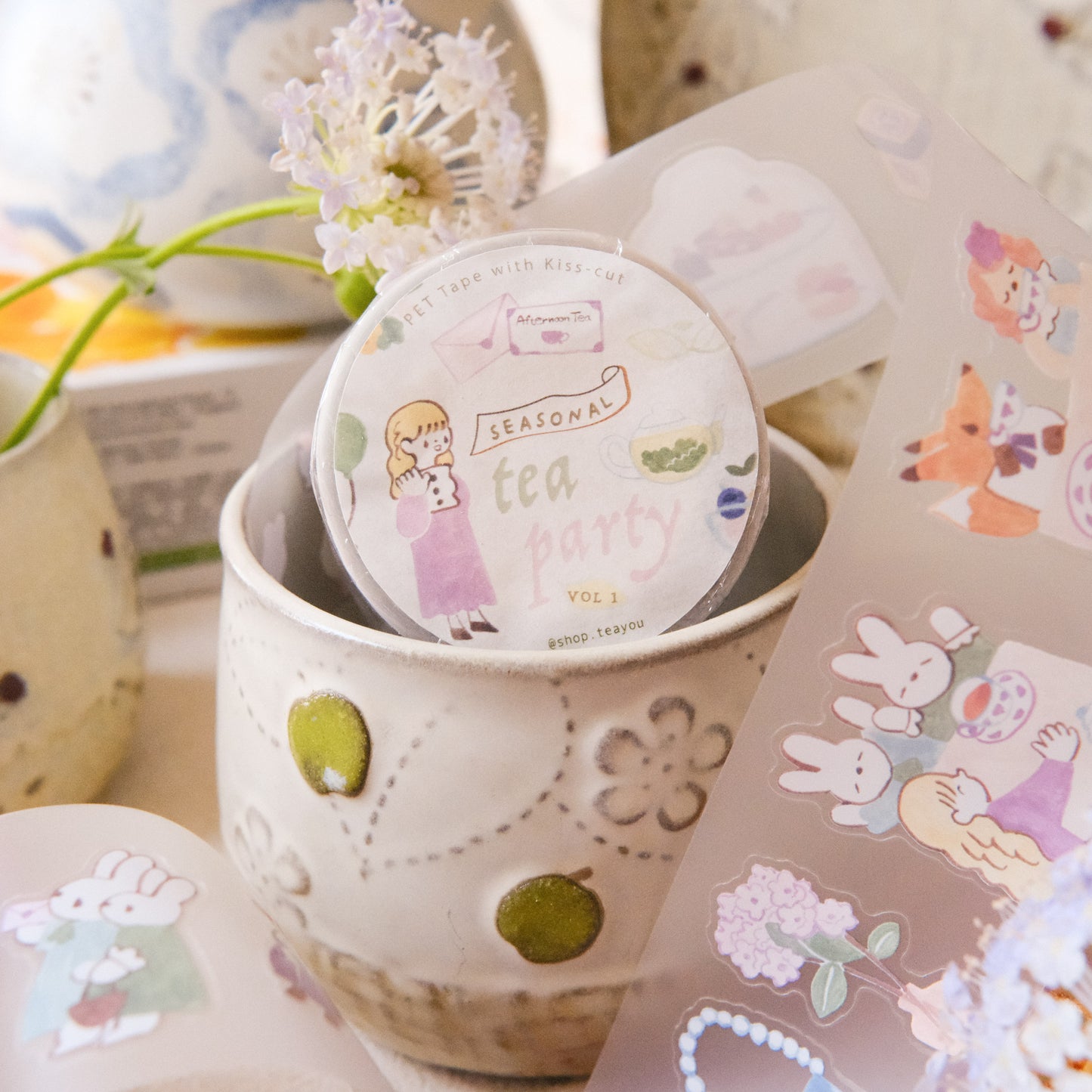 Teayou Kiss-cut PET Tape -  Seasonal Tea Party Vol.1