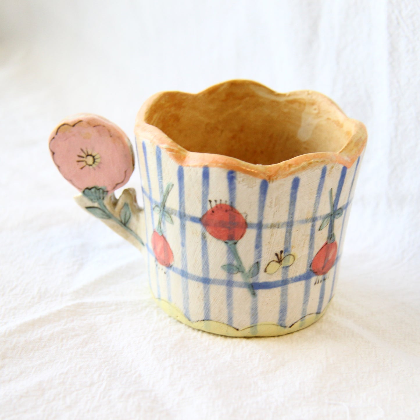 the cozy nook Mug with Flower Handle