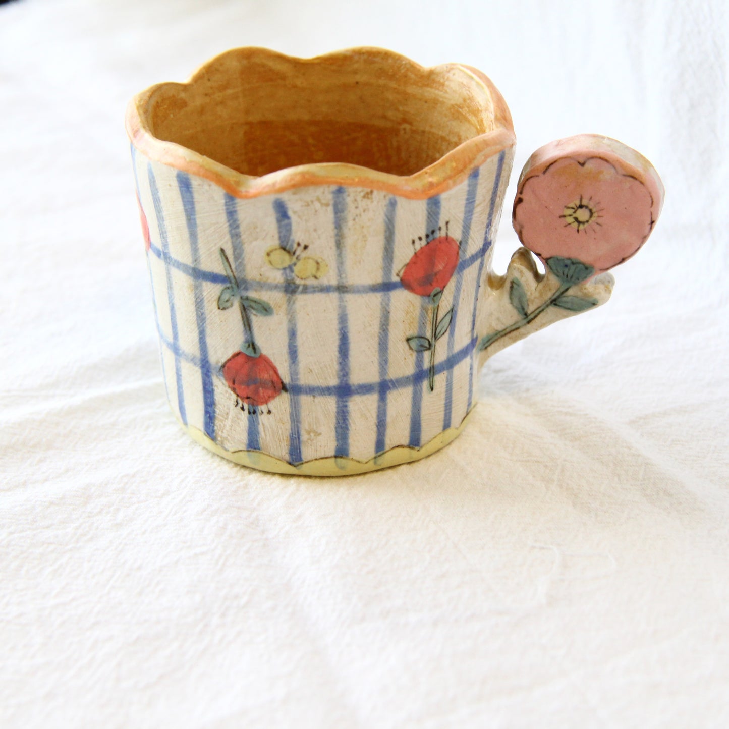 the cozy nook Mug with Flower Handle