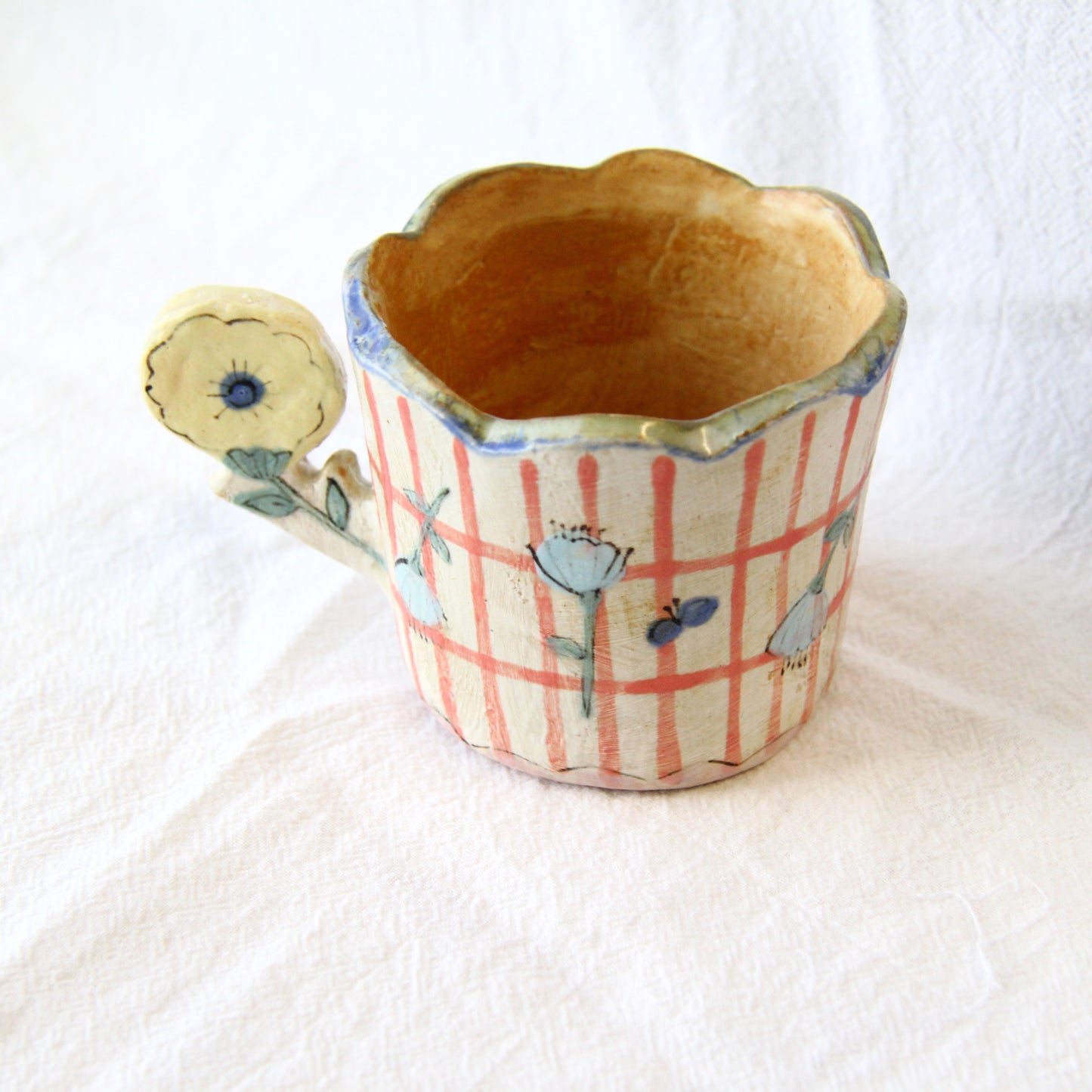 the cozy nook Mug with Flower Handle