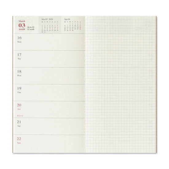 TRAVELER'S Notebook 2026 - Regular Size, Weekly + Memo