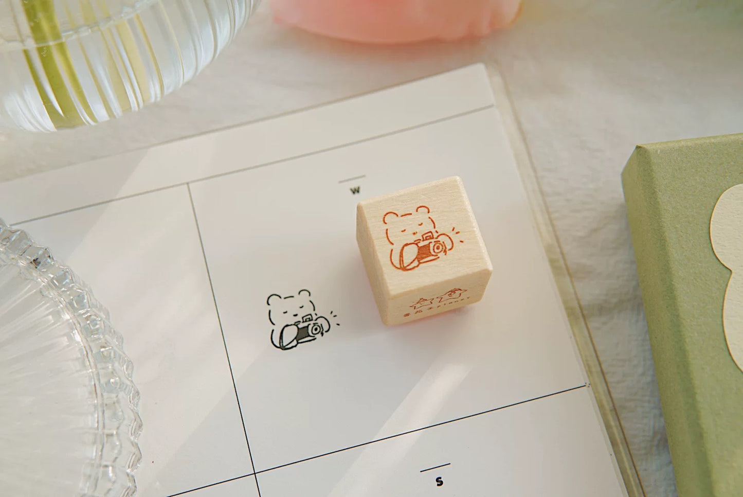 Tomatonasu Mini Bear Rubber Stamp Collection - Outing Bear