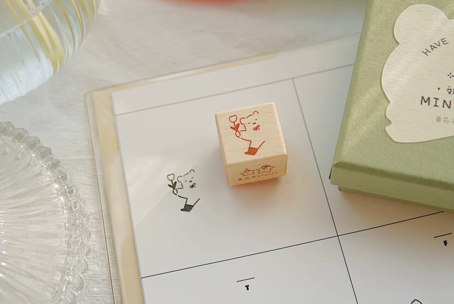 Tomatonasu Mini Bear Rubber Stamp Collection - Outing Bear