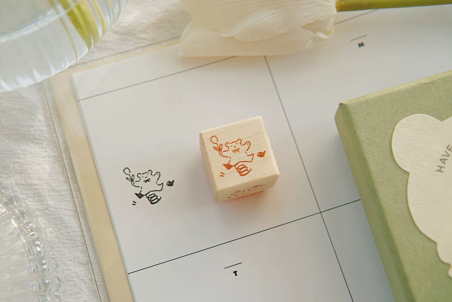 Tomatonasu Mini Bear Rubber Stamp Collection - Outing Bear