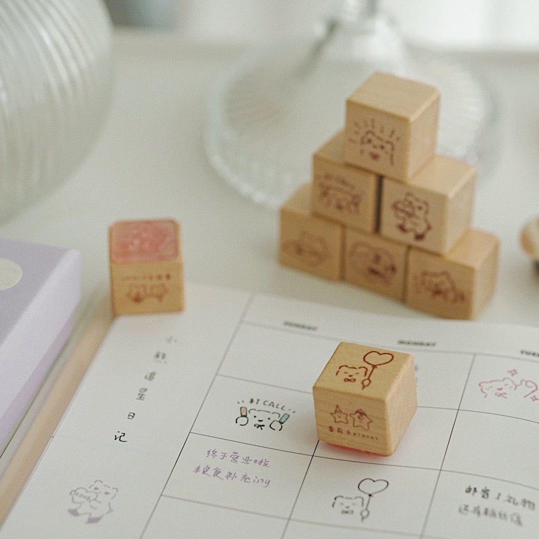 Tomatonasu Mini Bear Rubber Stamp Collection - Sweet Bear