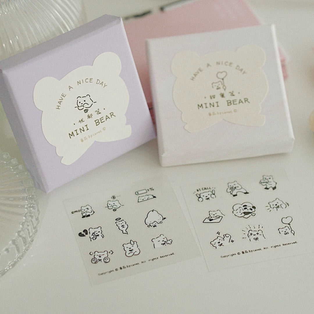 Tomatonasu Mini Bear Rubber Stamp Collection - Sweet Bear