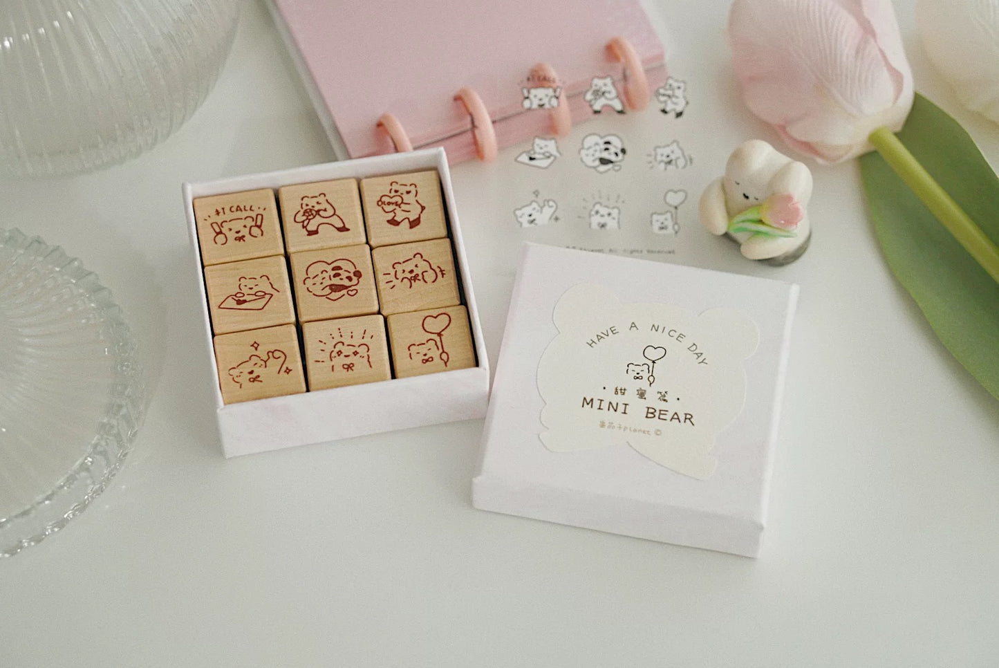 Tomatonasu Mini Bear Rubber Stamp Collection - Sweet Bear