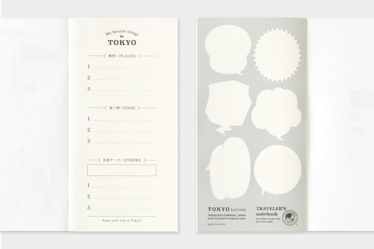 TRAVELER'S Notebook - Regular Size Refill - TOKYO Blank, Limited Edition