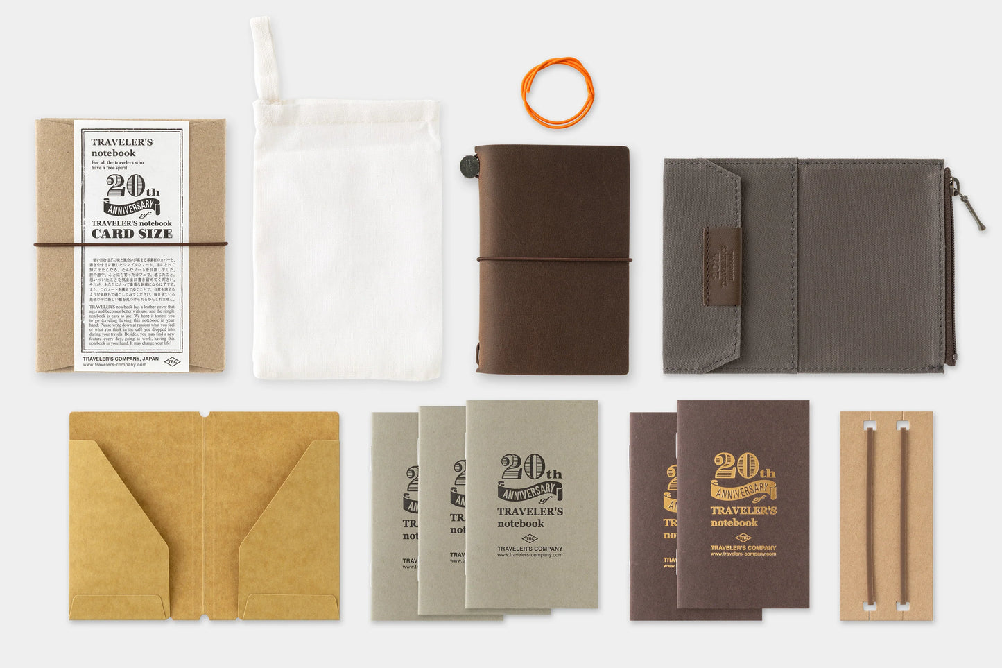 TRAVELER‘S Notebook - Card Size - 20th Anniversary Set - Brown