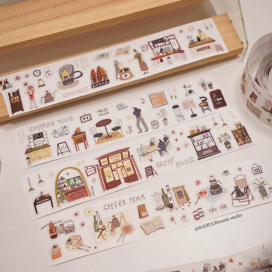 Wongyuanle Coffee Time Kiss-cut Washi Tape