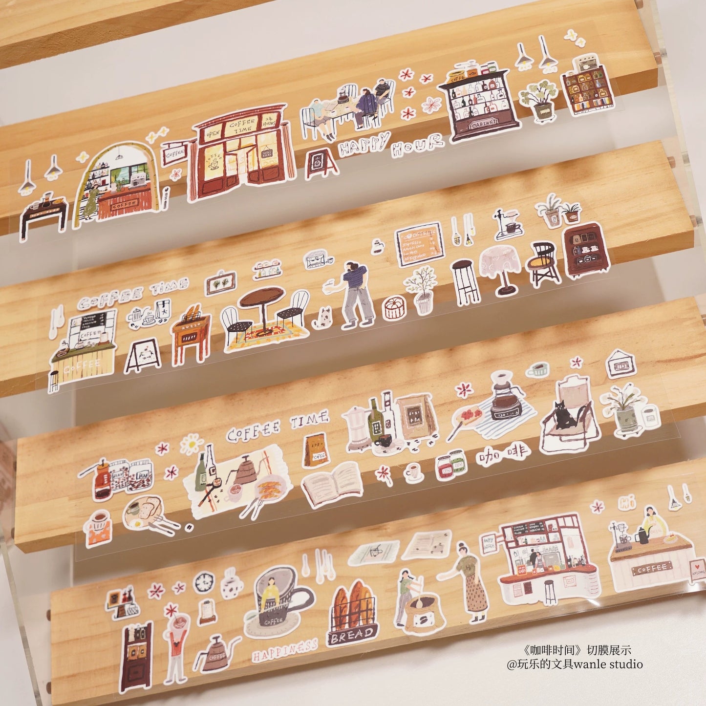 Wongyuanle Coffee Time Kiss-cut Washi Tape