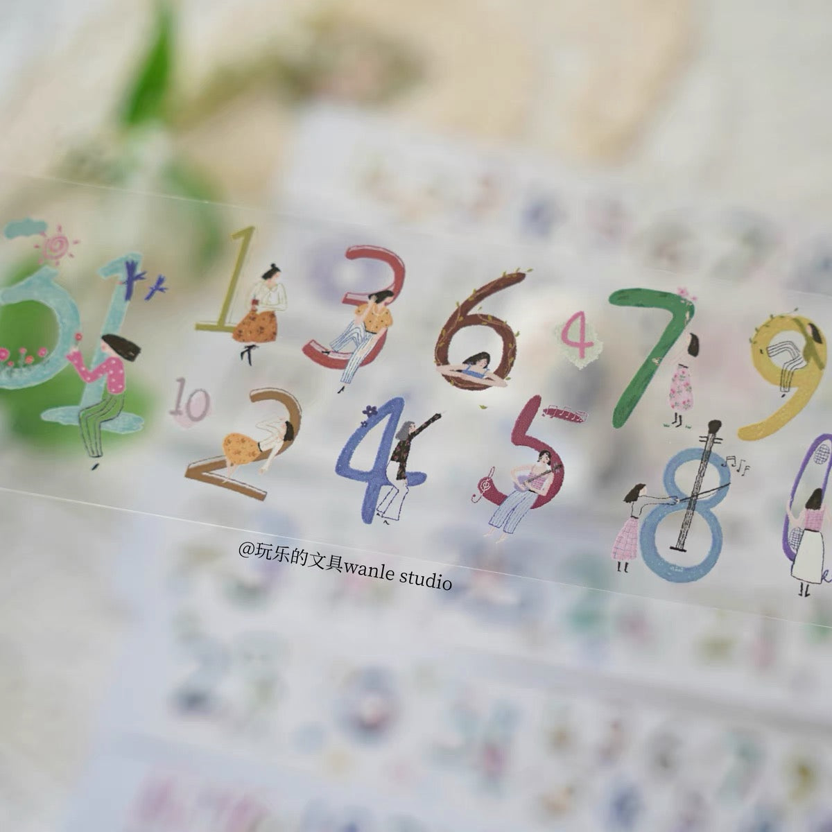 Wongyuanle Girl with Numbers Glossy PET Tape