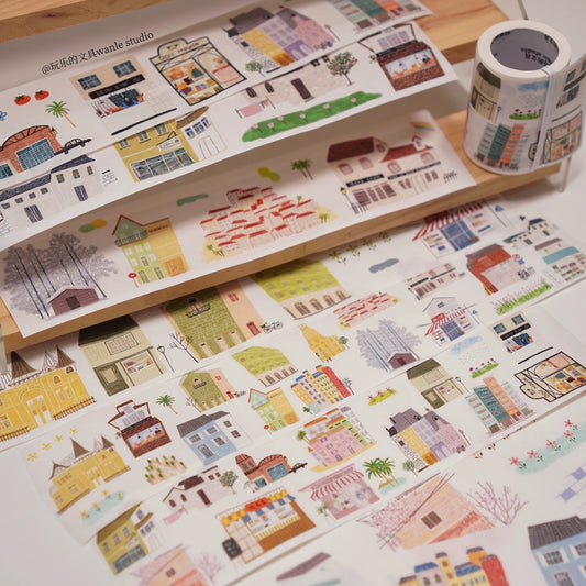 Wongyuanle Some Houses Kiss-cut Washi Tape (New Edition)