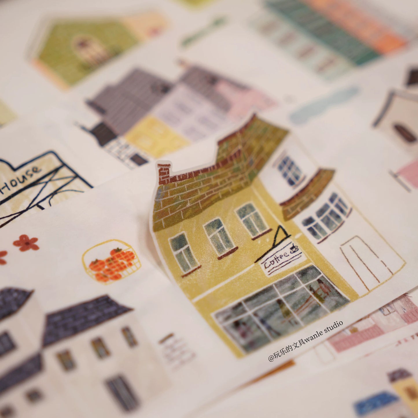 Wongyuanle Some Houses Kiss-cut Washi Tape (New Edition)