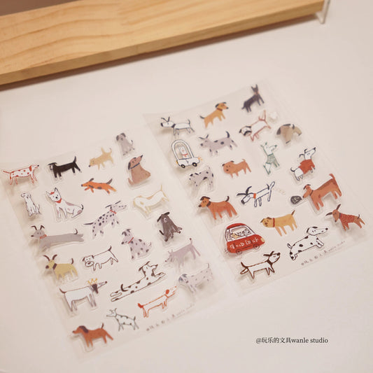 Wongyuanle Transparent Die-cut Sticker Set - Cats/Dogs