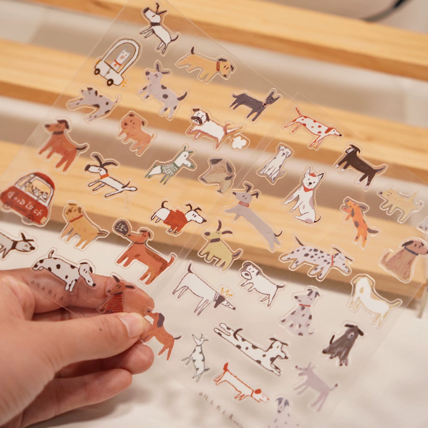 Wongyuanle Transparent Die-cut Sticker Set - Cats/Dogs