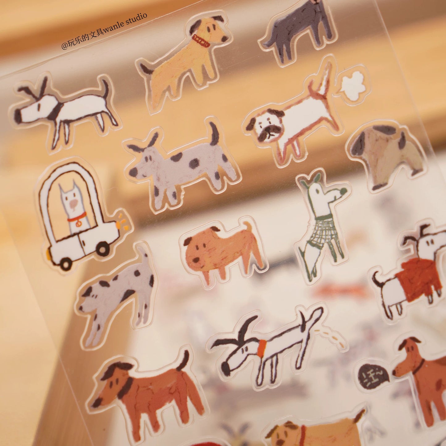 Wongyuanle Transparent Die-cut Sticker Set - Cats/Dogs