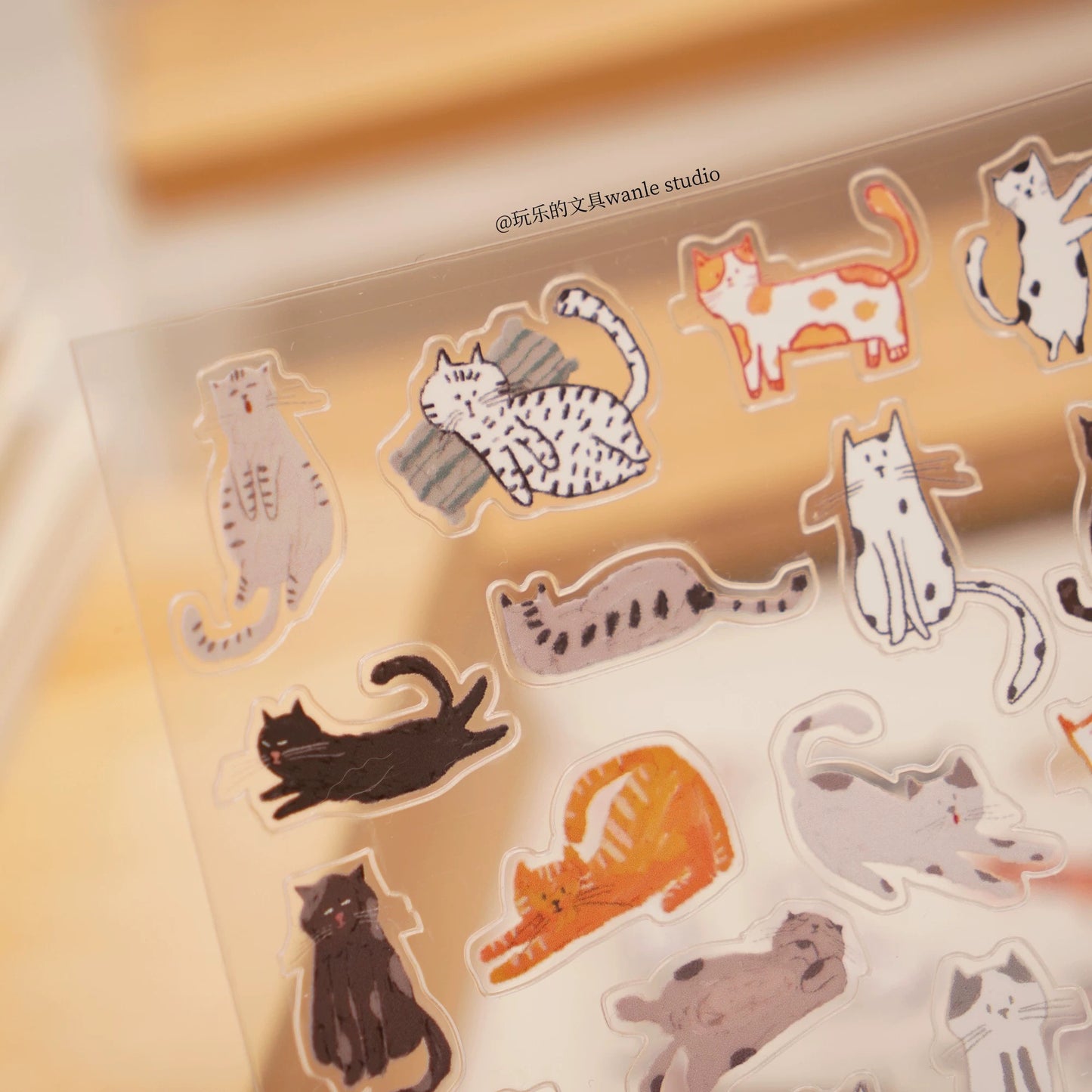 Wongyuanle Transparent Die-cut Sticker Set - Cats/Dogs