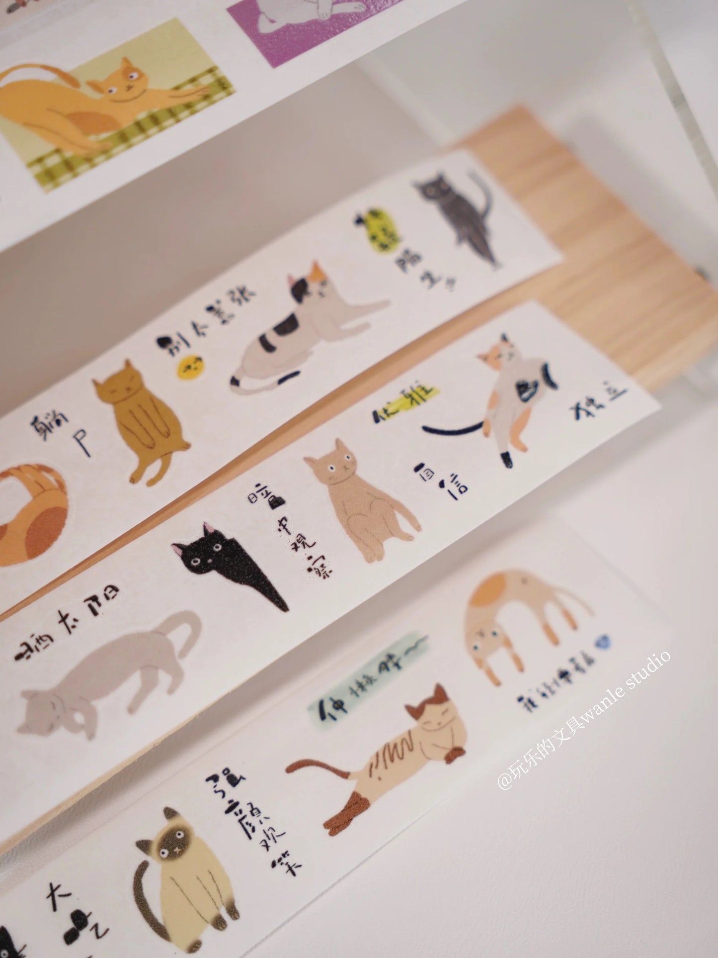 Wongyuanle Meow Meow Meow Die-Cut Washi Tape