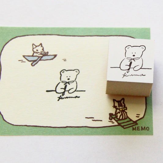 ranmyu Rubber Stamp - Writing Kuma