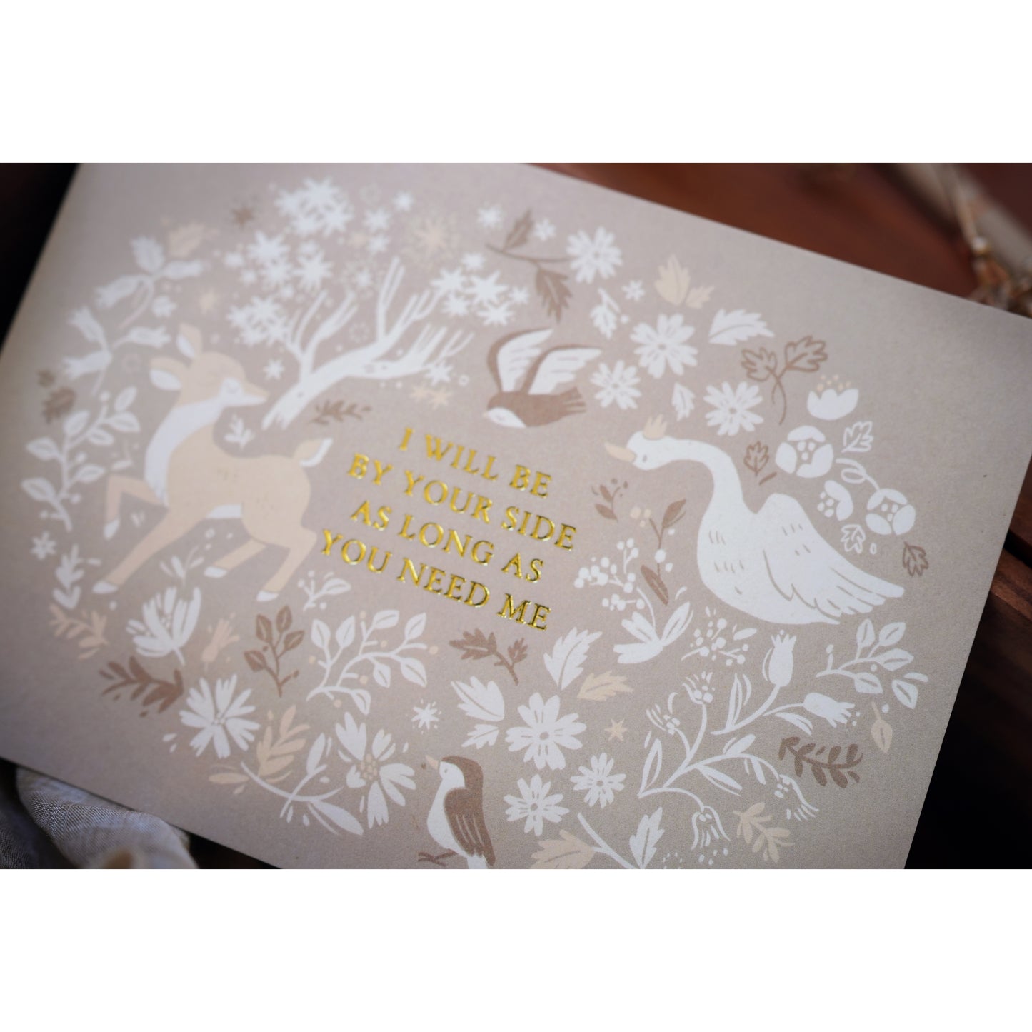 wwiinngg Gold Foil Post Card - Swan