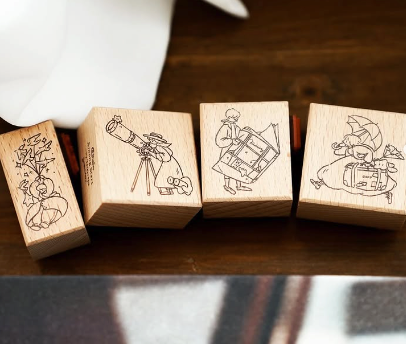 Yamadoro 2-in-1 Rubber Stamp Set - Among the Stars, Kamihaku Collab Special Edition