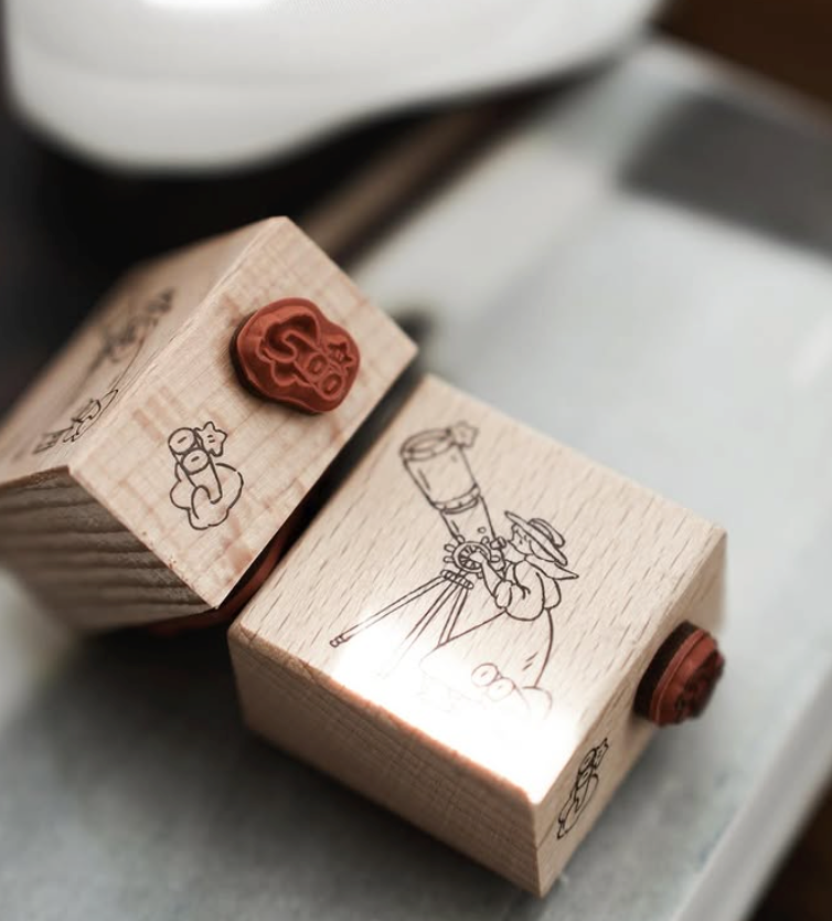 Yamadoro 2-in-1 Rubber Stamp Set - Among the Stars, Kamihaku Collab Special Edition