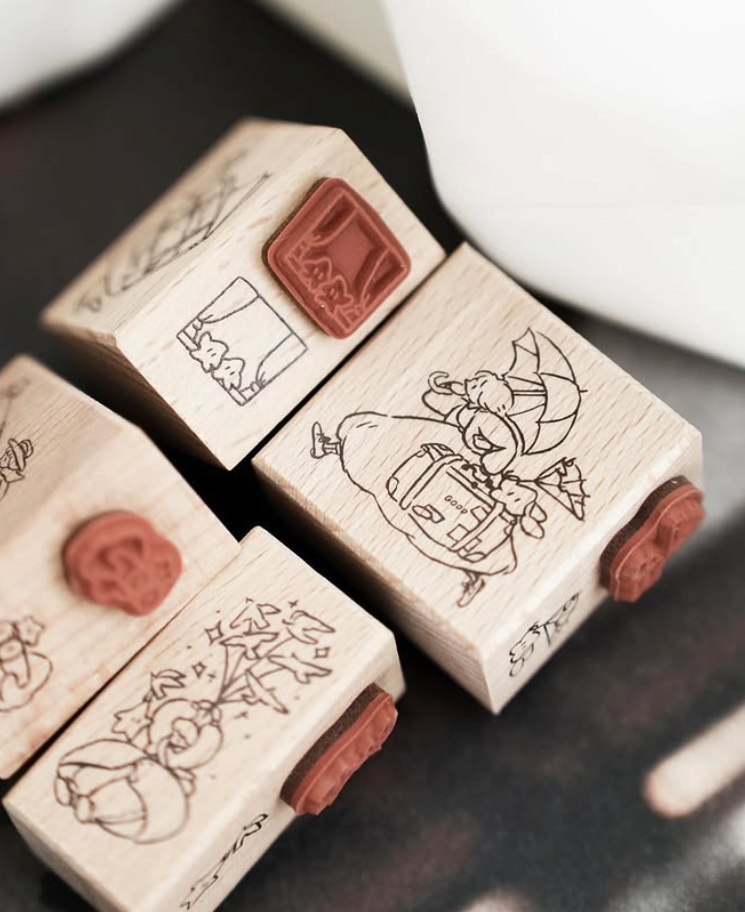 Yamadoro 2-in-1 Rubber Stamp Set - Among the Stars, Kamihaku Collab Special Edition