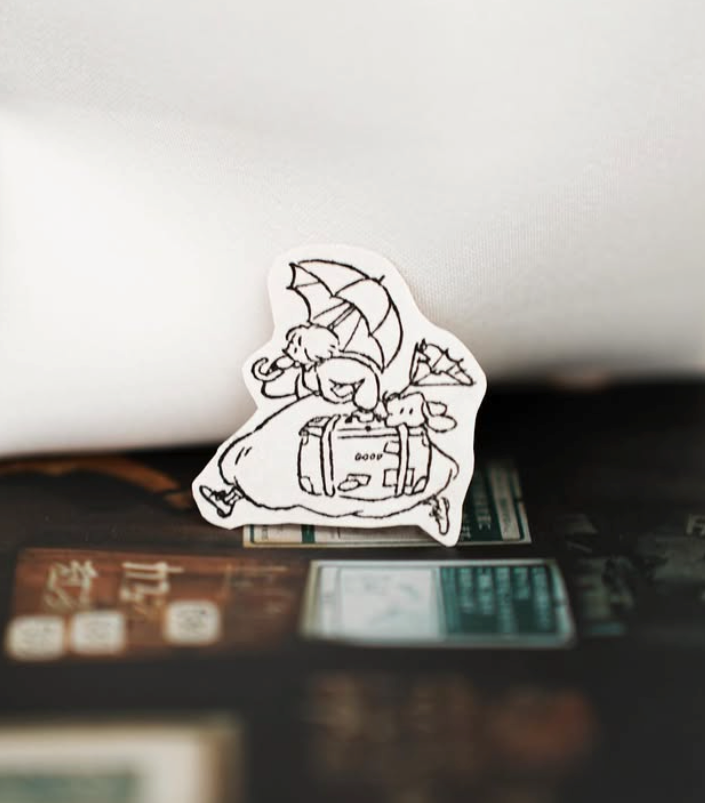 Yamadoro 2-in-1 Rubber Stamp Set - Among the Stars, Kamihaku Collab Special Edition