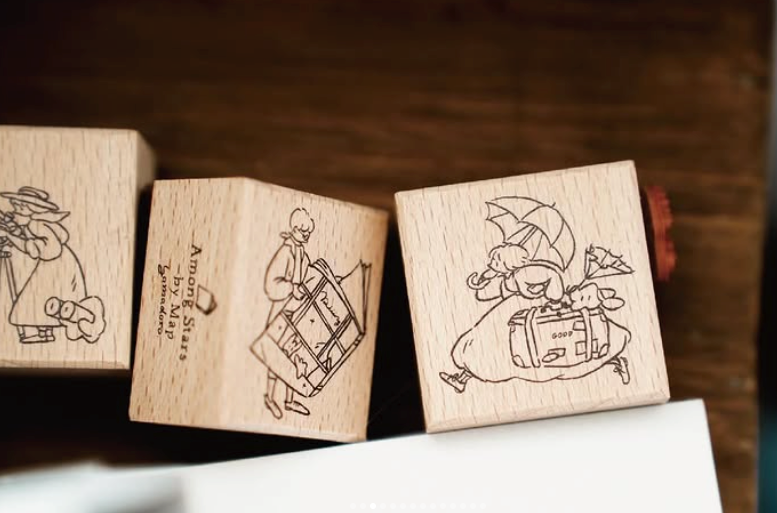 Yamadoro 2-in-1 Rubber Stamp Set - Among the Stars, Kamihaku Collab Special Edition
