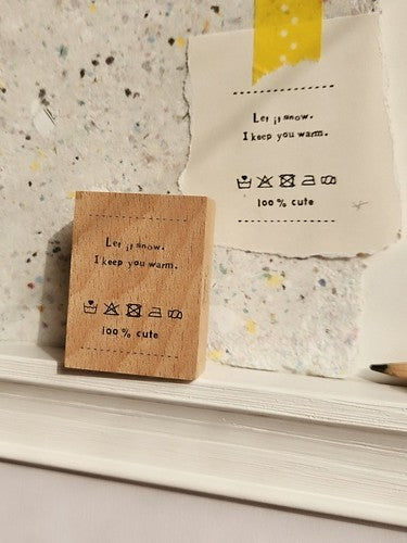 Yeon Charm Let it Snow Rubber Stamp, cute Garment Care Label style