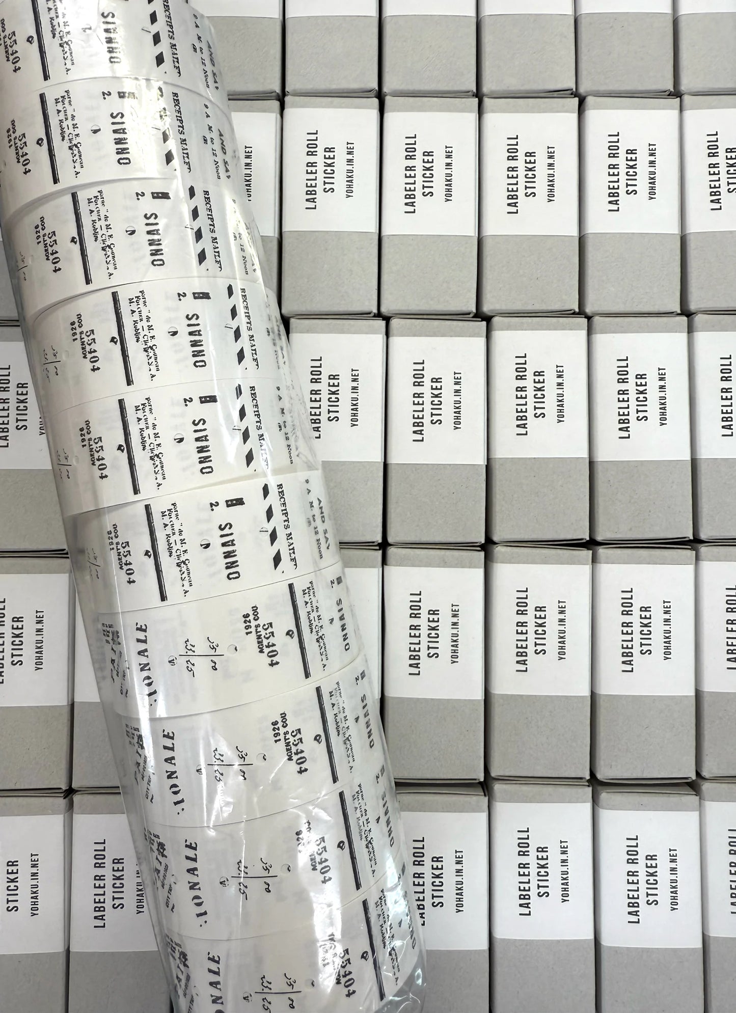 Yohaku Label Sticker Roll - Black and White (LR-001)