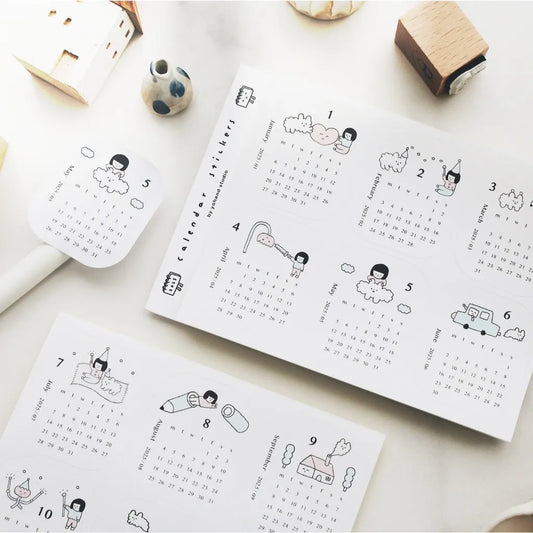 Yohand Studio 2025 Monthly Calendar Sticker