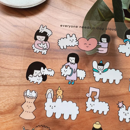 Yohand Studio Die-cut Sticker - Dog Cloud Friends