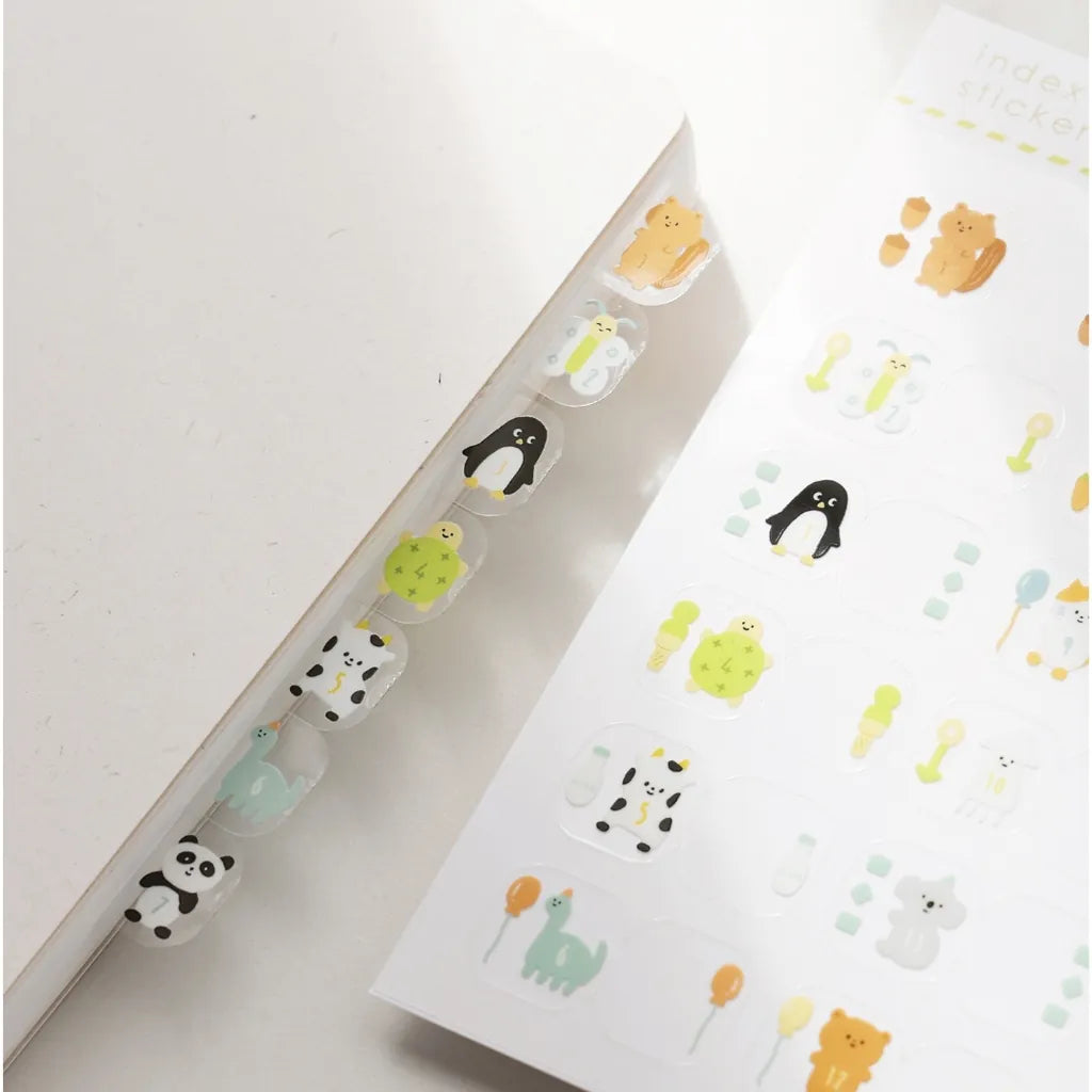 Yohand Studio Monthly Tab Index Stickers - Animal