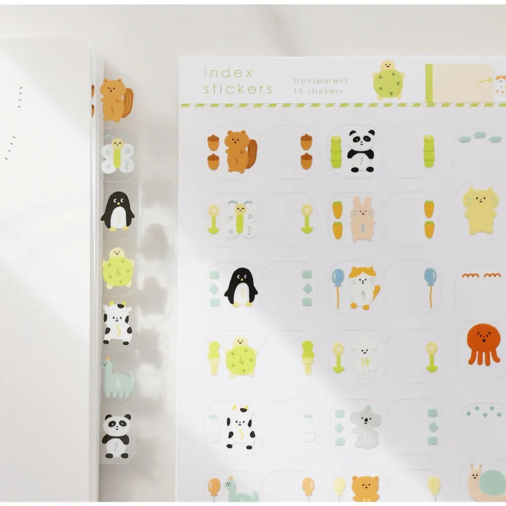 Yohand Studio Monthly Tab Index Stickers - Animal