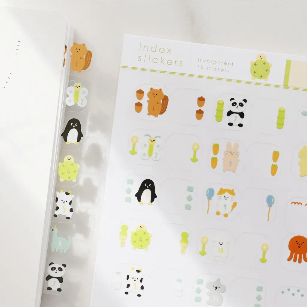 Yohand Studio Monthly Tab Index Stickers - Animal