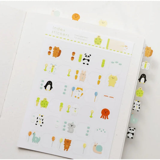 Yohand Studio Monthly Tab Index Stickers - Animal