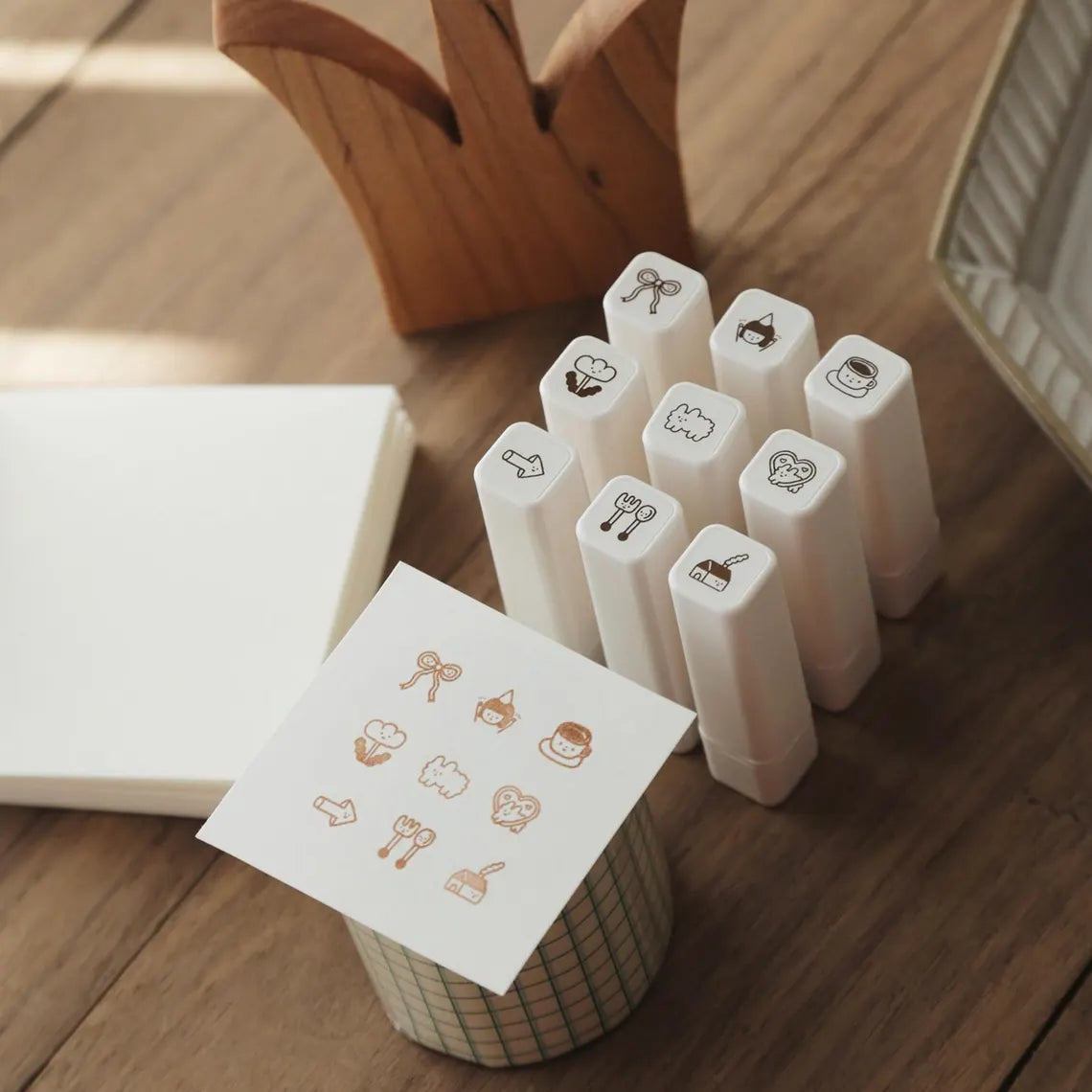Mini Self Inking Keychain Yohand Studio Mini Self-inking Stamps, 9 designs – Pinky Elephant