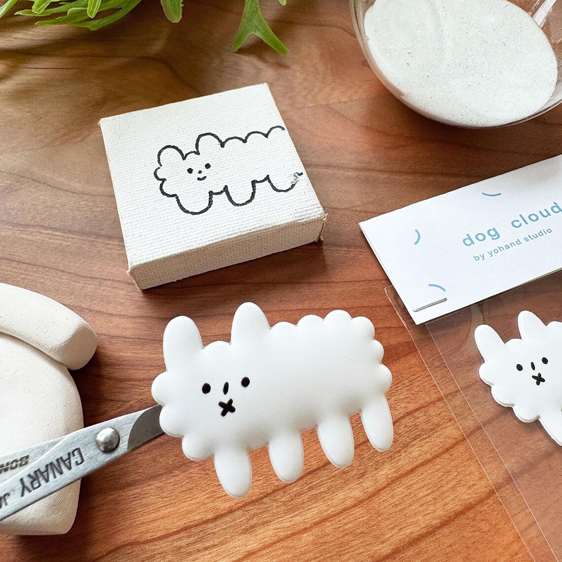 Yohand Studio Puffy Sticker - Soft Dog Clouds