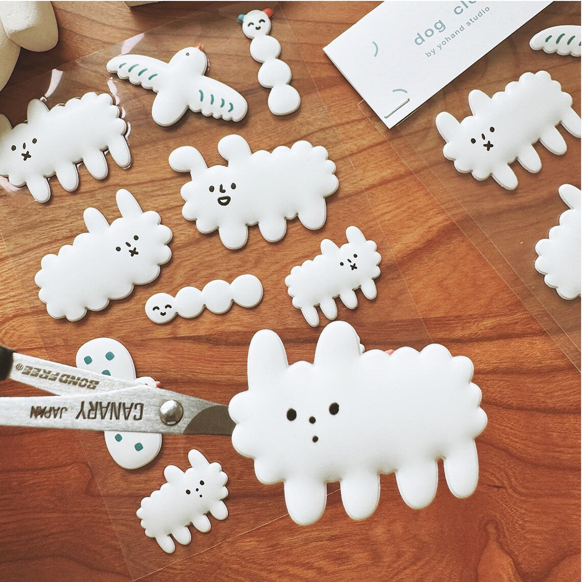 Yohand Studio Puffy Sticker - Soft Dog Clouds