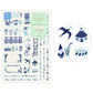 Midori Yuru Log Removable Stickers - Blue Nordic, 2 pcs