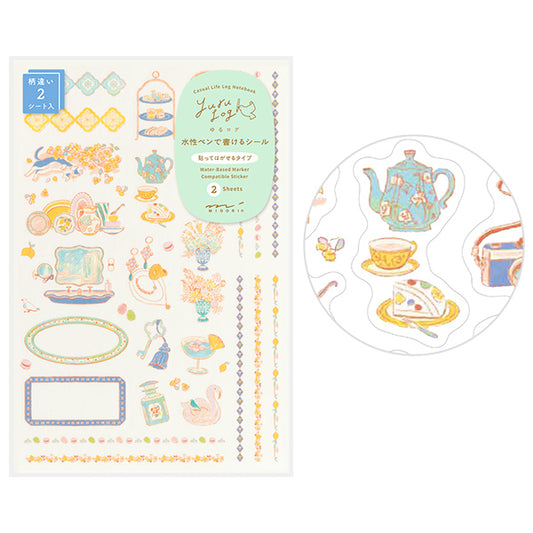Midori Yuru Log Removable Stickers - Travel and Hotel, 2 pcs