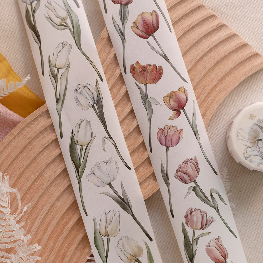 Loidesign Warm Color Tulip Washi Tape/ Glossy PET Tape